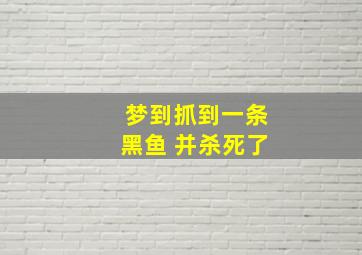 梦到抓到一条黑鱼 并杀死了